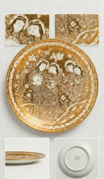 Ilkhanid-Style Persian Lustre ware Plate – Women’s Gathering - Image 2